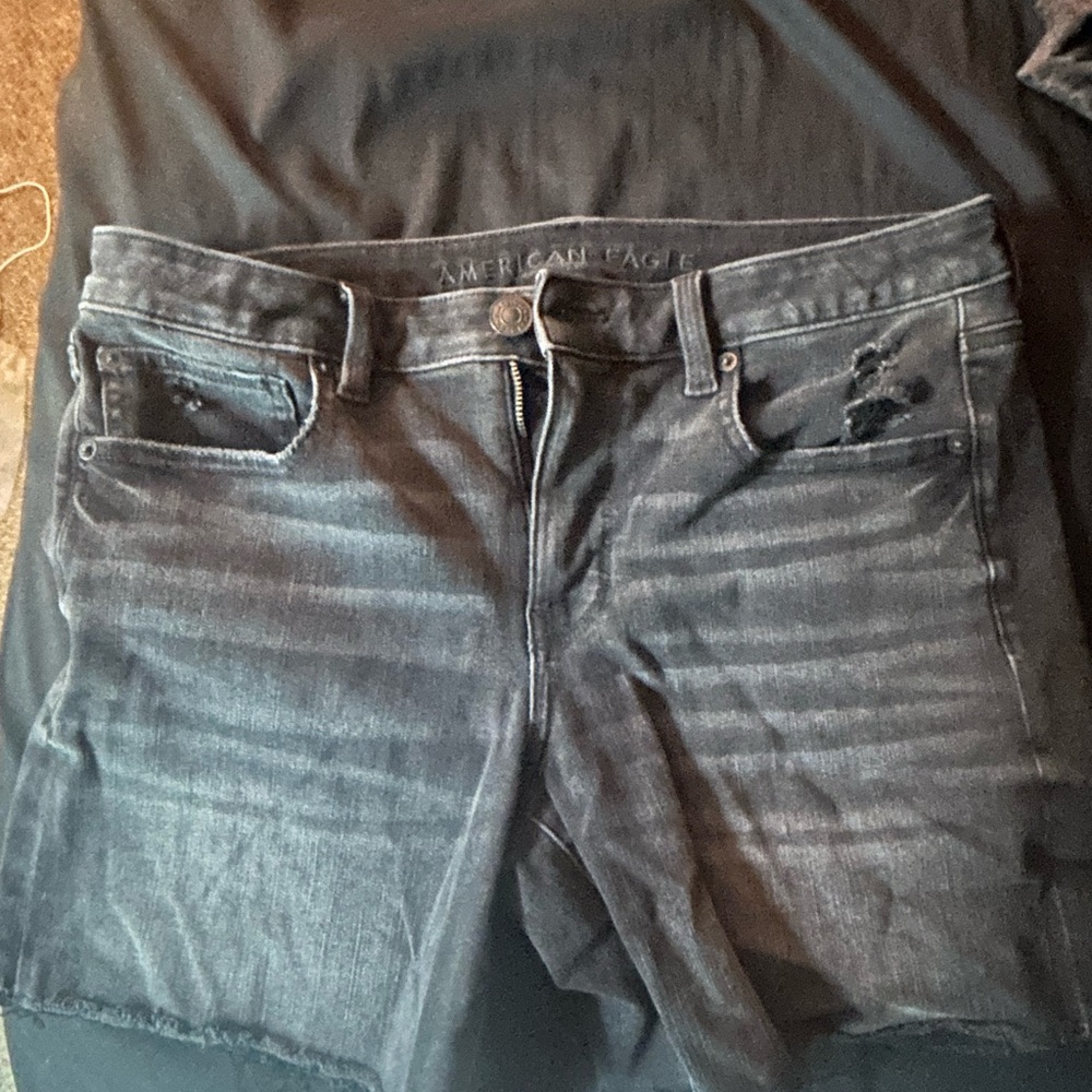 American Eagle Black Shorts Ripped